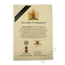 RHF Royal Highland Fusiliers Oath Of Allegiance Certificate